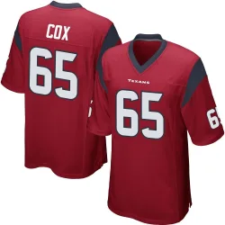 Houston Texans Men's Game Red Alternate Jersey (65 Eli Cox)