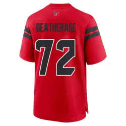 Houston Texans Men's Game Red Alternate Jersey (72 Dylan Deatherage)