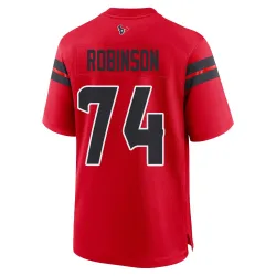 Houston Texans Men's Game Red Alternate Jersey (74 Cam Robinson)