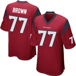 Houston Texans Men's Game Red Alternate Jersey (77 Trent Brown)