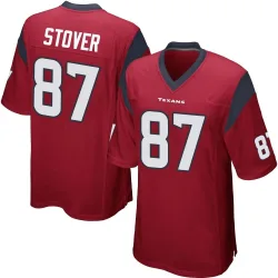 Houston Texans Men's Game Red Alternate Jersey (87 Cade Stover)