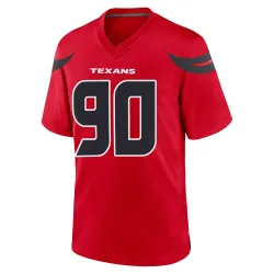 Houston Texans Men's Game Red Alternate Jersey (90 Sheldon Rankins)