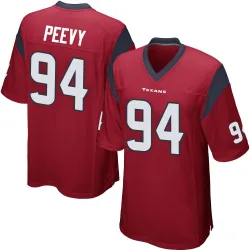 Houston Texans Men's Game Red Alternate Jersey (94 Jayden Peevy)