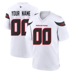 Houston Texans Men's Game White Jersey (00 Custom)