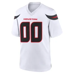 Houston Texans Men's Game White Jersey (00 Custom)