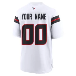 Houston Texans Men's Game White Jersey (00 Custom)