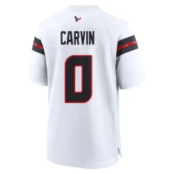 Houston Texans Men's Game White Jersey (0 Jerome Carvin)