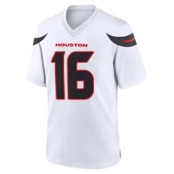 Houston Texans Men's Game White Jersey (16 Kedon Slovis)