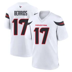 Houston Texans Men's Game White Jersey (17 Braxton Berrios)