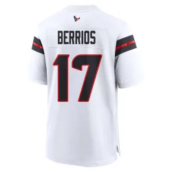 Houston Texans Men's Game White Jersey (17 Braxton Berrios)