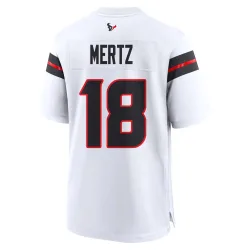 Houston Texans Men's Game White Jersey (18 Graham Mertz)