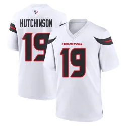 Houston Texans Men's Game White Jersey (19 Xavier Hutchinson)