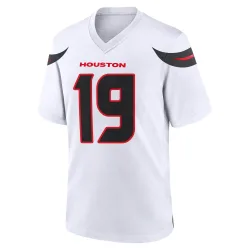 Houston Texans Men's Game White Jersey (19 Xavier Hutchinson)