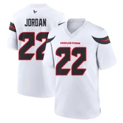 Houston Texans Men's Game White Jersey (22 Jawhar Jordan)