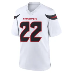 Houston Texans Men's Game White Jersey (22 Jawhar Jordan)