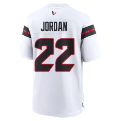 Houston Texans Men's Game White Jersey (22 Jawhar Jordan)