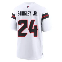 Houston Texans Men's Game White Jersey (24 Derek Stingley Jr.)