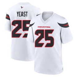 Houston Texans Men's Game White Jersey (25 Russ Yeast)