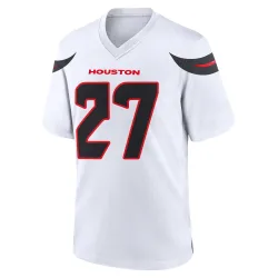 Houston Texans Men's Game White Jersey (27 Woody Marks)