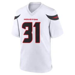 Houston Texans Men's Game White Jersey (31 Dameon Pierce)