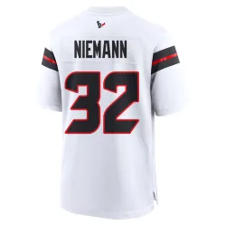 Houston Texans Men's Game White Jersey (32 Nick Niemann)