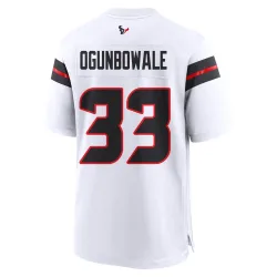 Houston Texans Men's Game White Jersey (33 Dare Ogunbowale)