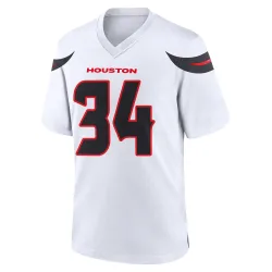 Houston Texans Men's Game White Jersey (34 Jaylen Reed)