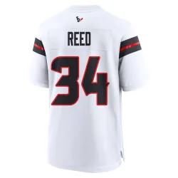 Houston Texans Men's Game White Jersey (34 Jaylen Reed)
