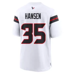 Houston Texans Men's Game White Jersey (35 Jake Hansen)