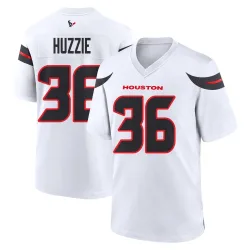 Houston Texans Men's Game White Jersey (36 Alijah Huzzie)
