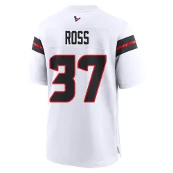 Houston Texans Men's Game White Jersey (37 D'Angelo Ross)