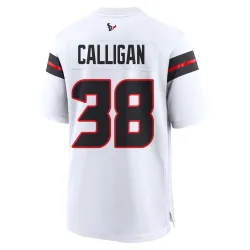 Houston Texans Men's Game White Jersey (38 Keydrain Calligan)