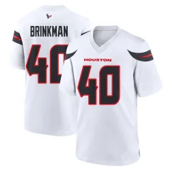 Houston Texans Men's Game White Jersey (40 Austin Brinkman)