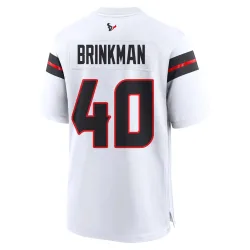 Houston Texans Men's Game White Jersey (40 Austin Brinkman)