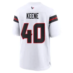 Houston Texans Men's Game White Jersey (40 Dalton Keene)