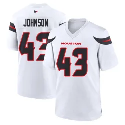 Houston Texans Men's Game White Jersey (43 Jakob Johnson)