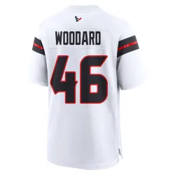 Houston Texans Men's Game White Jersey (46 Jackson Woodard)