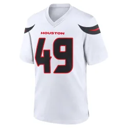 Houston Texans Men's Game White Jersey (49 Tucker Addington)