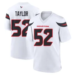 Houston Texans Men's Game White Jersey (52 Darrell Taylor)