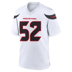 Houston Texans Men's Game White Jersey (52 Jerry Hughes)