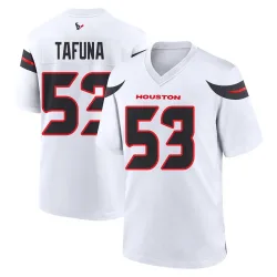 Houston Texans Men's Game White Jersey (53 Junior Tafuna)