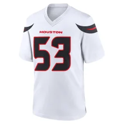 Houston Texans Men's Game White Jersey (53 Junior Tafuna)