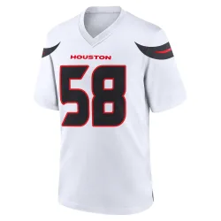 Houston Texans Men's Game White Jersey (58 Kyonte Hamilton)