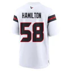 Houston Texans Men's Game White Jersey (58 Kyonte Hamilton)