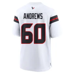 Houston Texans Men's Game White Jersey (60 Jake Andrews)