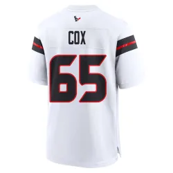 Houston Texans Men's Game White Jersey (65 Eli Cox)