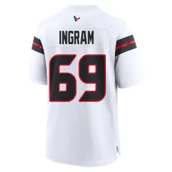 Houston Texans Men's Game White Jersey (69 Ed Ingram)
