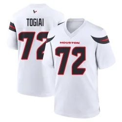 Houston Texans Men's Game White Jersey (72 Tommy Togiai)