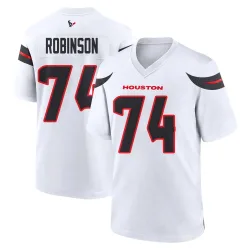Houston Texans Men's Game White Jersey (74 Cam Robinson)