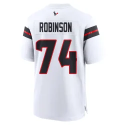 Houston Texans Men's Game White Jersey (74 Cam Robinson)
